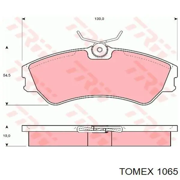 1065 Tomex колодки гальмівні передні, дискові