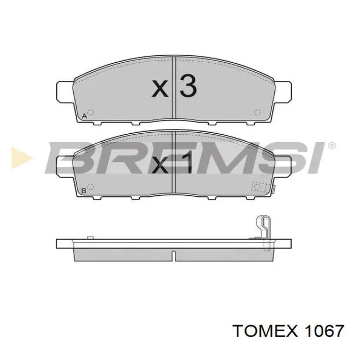 1067 Tomex колодки гальмові задні, дискові