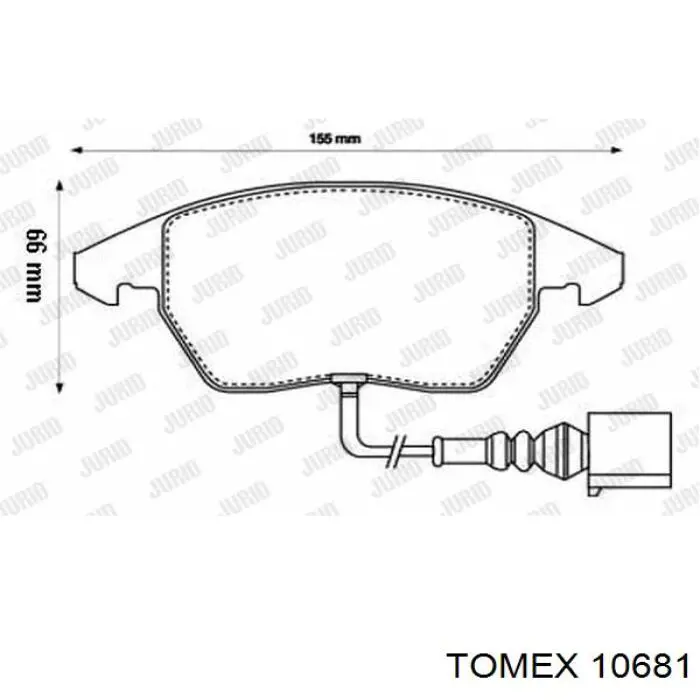 Колодки гальмівні передні, дискові 10681 Tomex