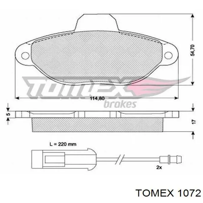 1072 Tomex колодки гальмівні передні, дискові