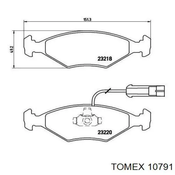 Купити 10791 Tomex Колодки гальмівні передні, дискові