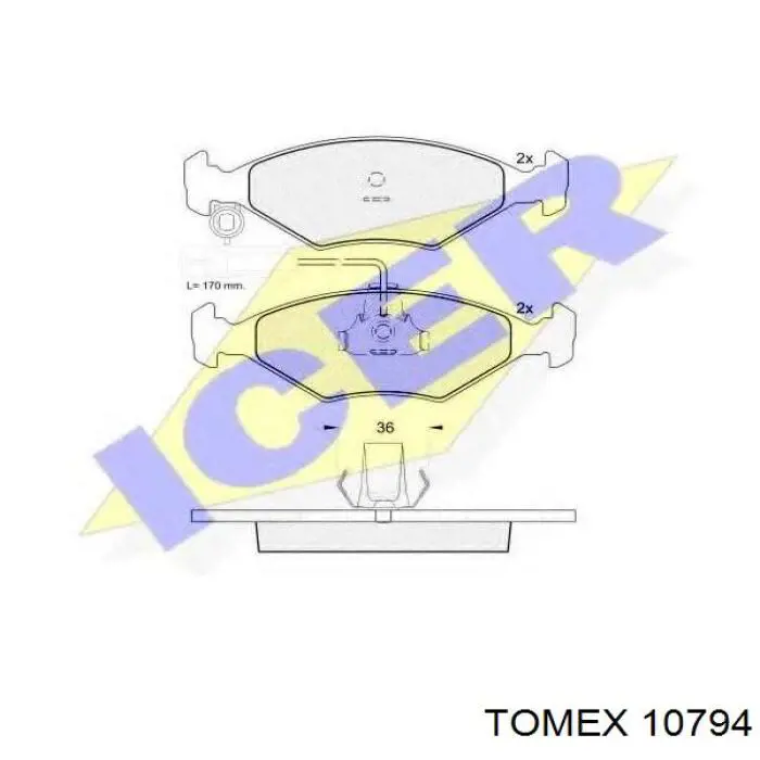 Гальмівні колодки Tomex 10794 ціна, від 22.88 USD