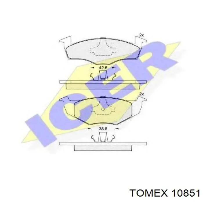 Купити 10851 Tomex Колодки гальмівні передні, дискові