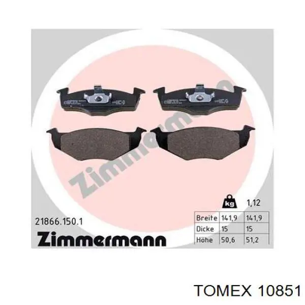 Гальмівні колодки Tomex 10851 ціна, від 17.49 USD