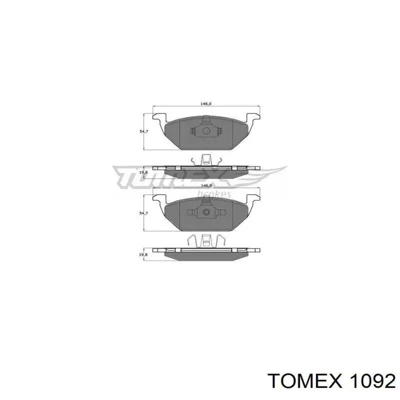 1092 Tomex Передні гальмівні колодки