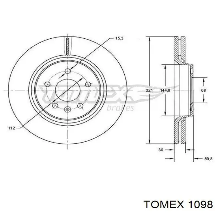 1098 Tomex колодки гальмівні передні, дискові