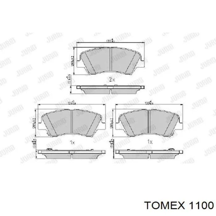 Задні гальмівні колодки Tomex 1100 ціна, від 16.10 USD