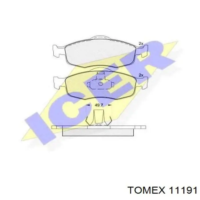 Передні тормозні колодки 93VX2K021AA Ford