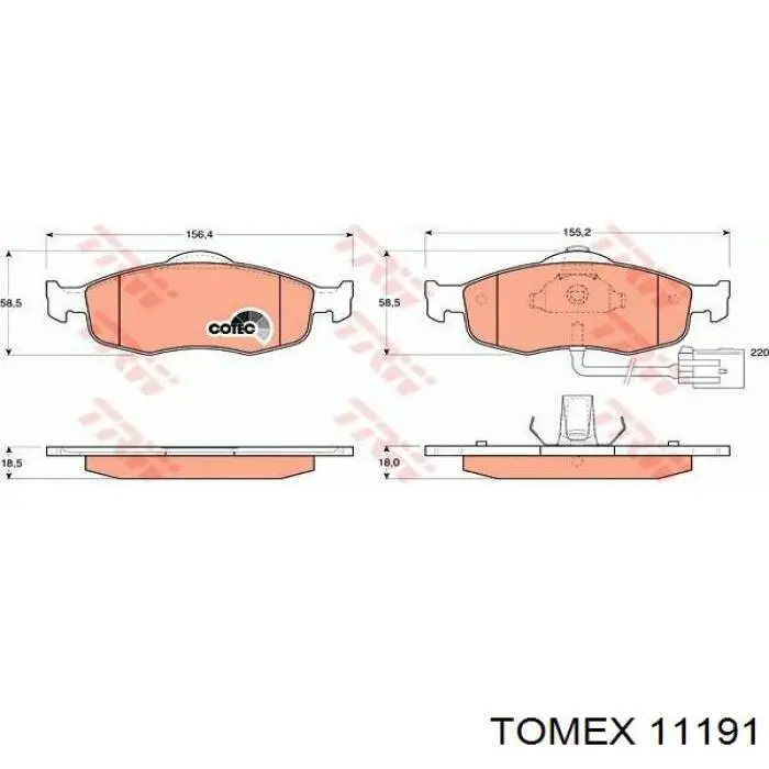 Купити D930E Dafmi Колодки гальмівні передні, дискові