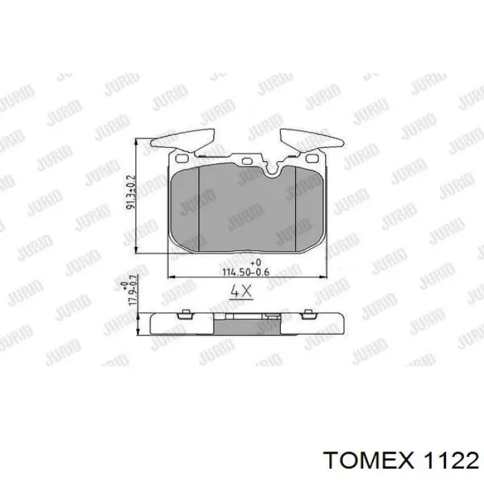1122 Tomex колодки гальмівні передні, дискові