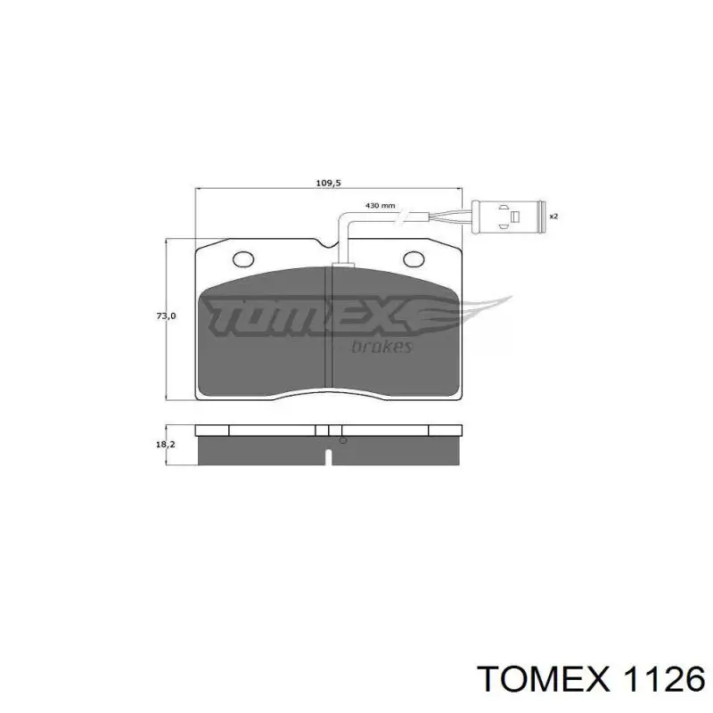 1126 Tomex колодки гальмівні передні, дискові