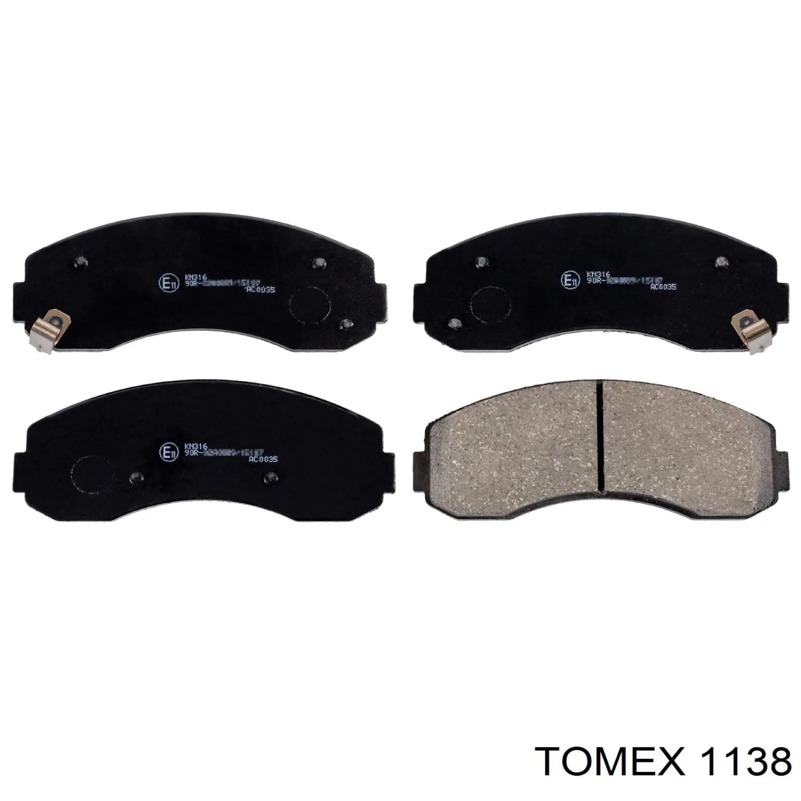 Передні тормозні колодки 1138 Tomex