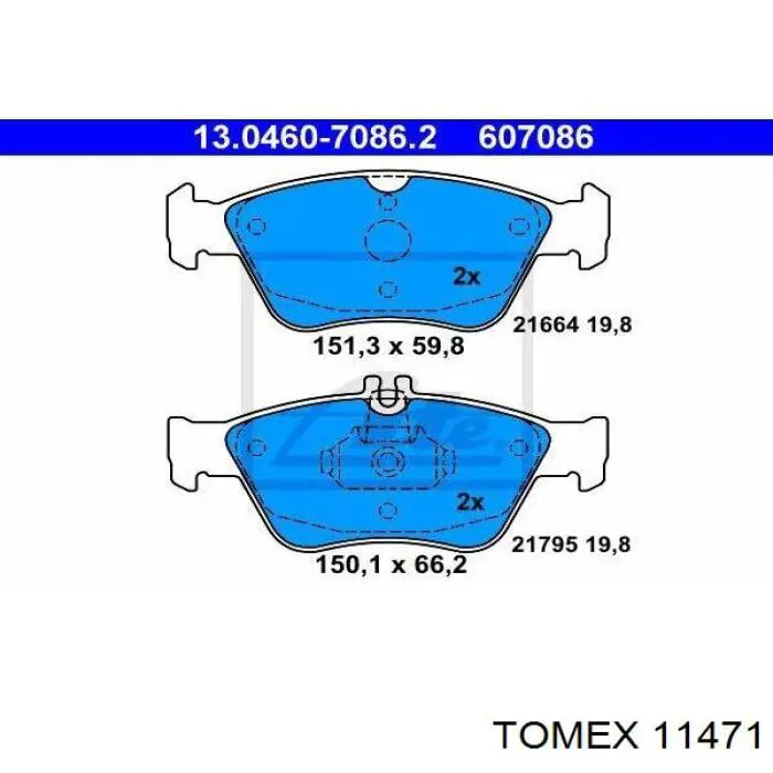 Гальмівні колодки Tomex 11471 ціна, від 18.19 USD