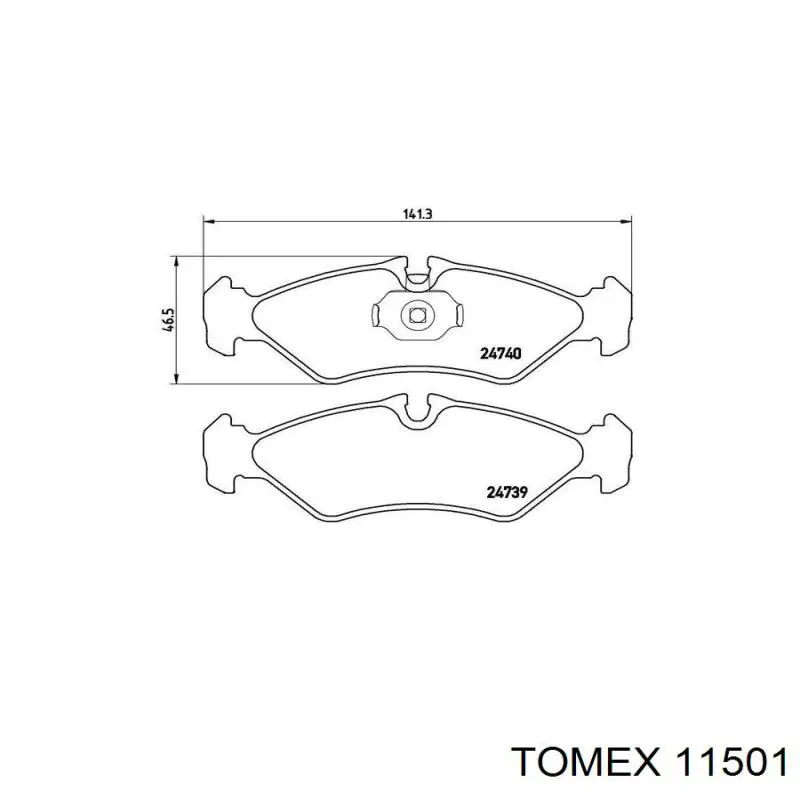 Купити 11501 Tomex Задні колодки