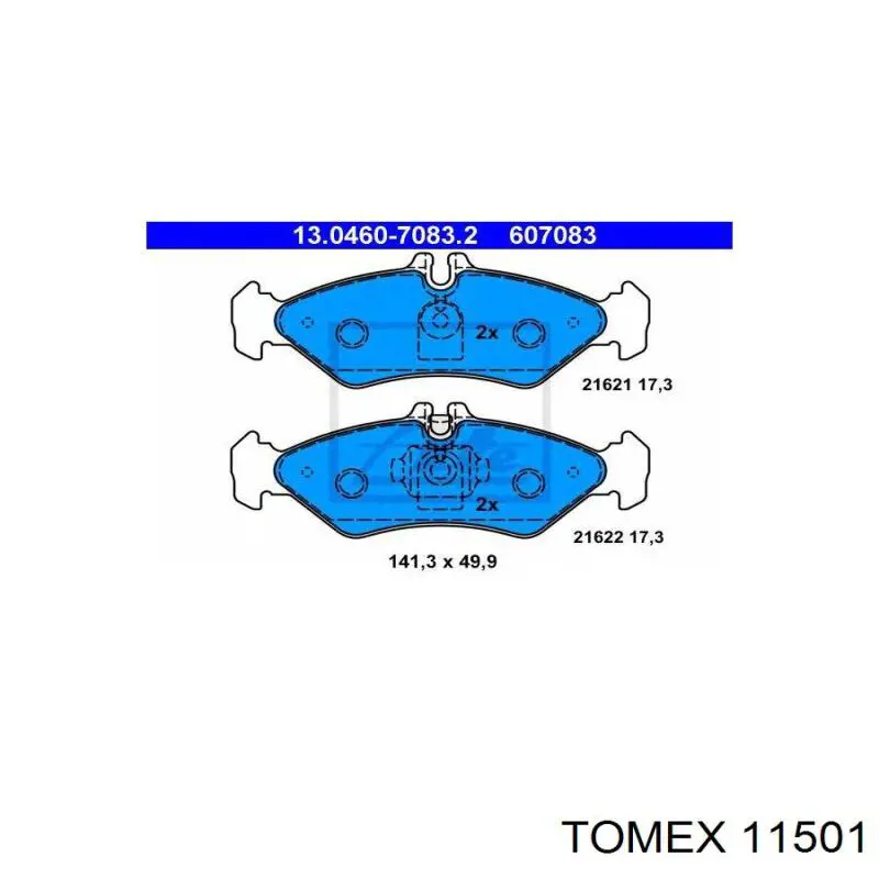 11501 Tomex Колодки гальмівні задні, дискові