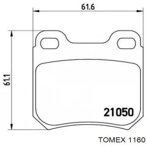 Задні гальмівні колодки Tomex 1160 ціна, від 11.48 USD