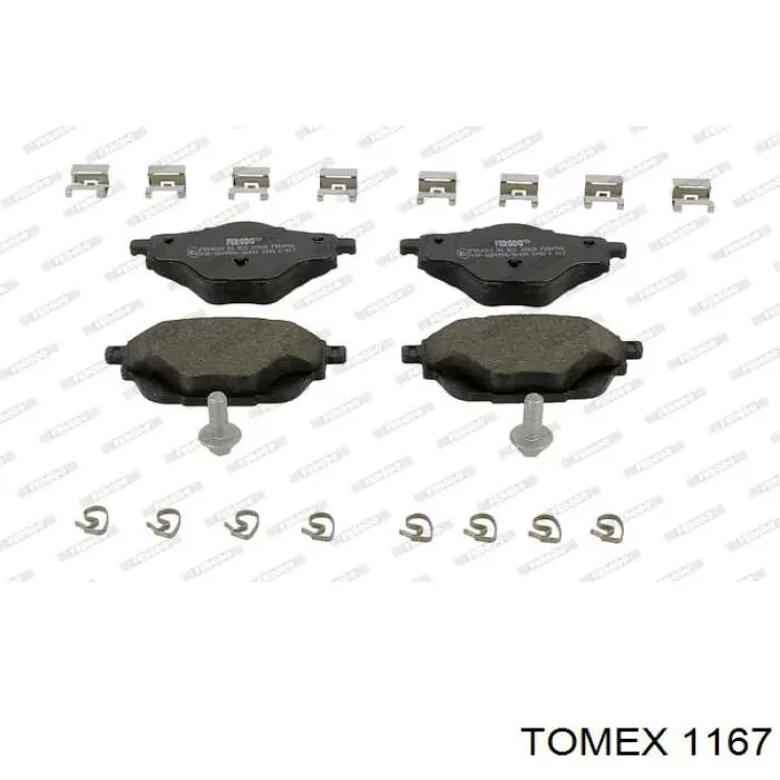 1167 Tomex колодки гальмівні передні, дискові