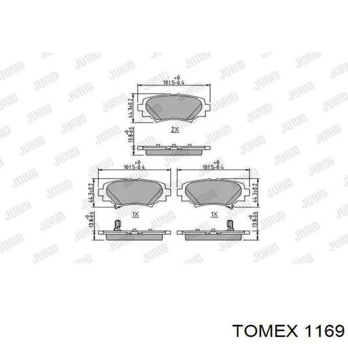 Диск гальмівний передній 1169 Tomex