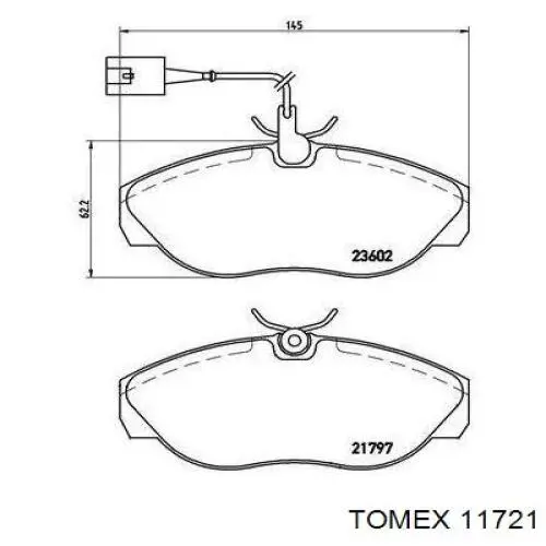 11721 Tomex колодки гальмівні передні, дискові