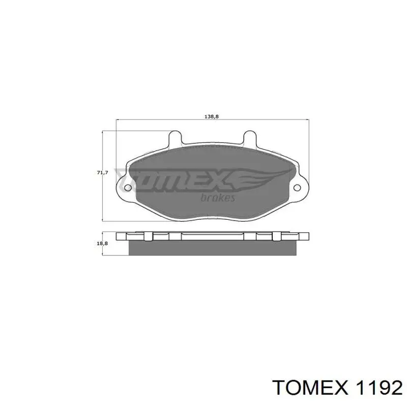 1192 Tomex колодки гальмівні передні, дискові