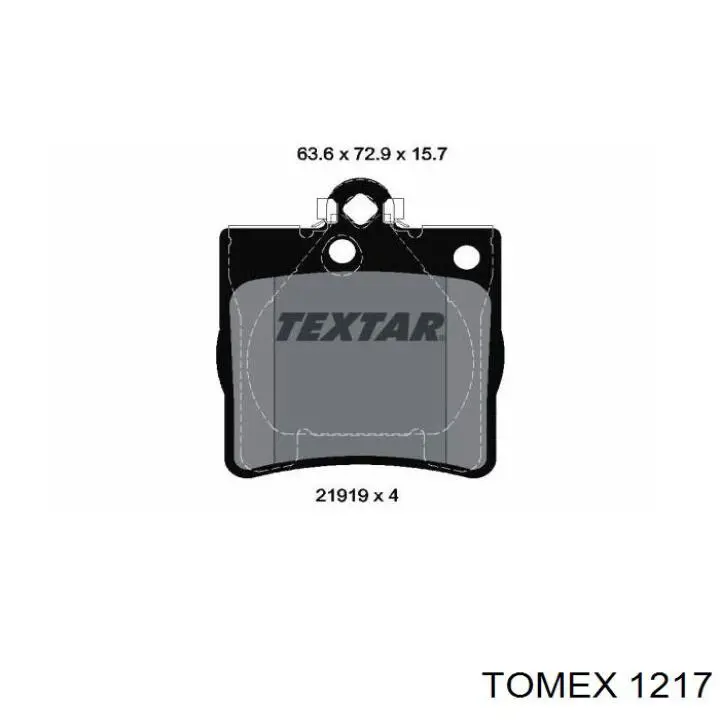 Колодки гальмівні передні, дискові 1217 Tomex