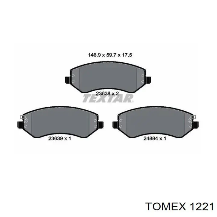 1221 Tomex колодки гальмівні передні, дискові