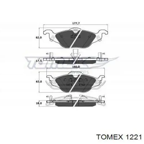Тормозні колодки Tomex 1221