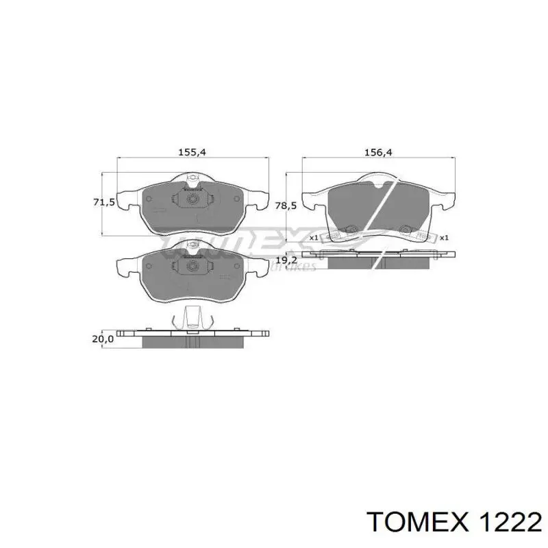 Передні тормозні колодки 1222 Tomex