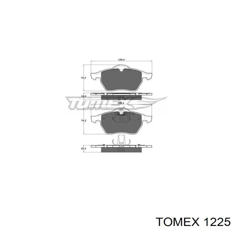 1225 Tomex колодки гальмівні передні, дискові