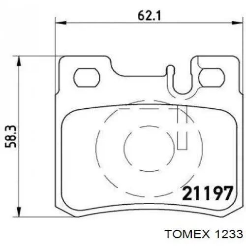 1233 Tomex Колодки гальмівні задні, дискові
