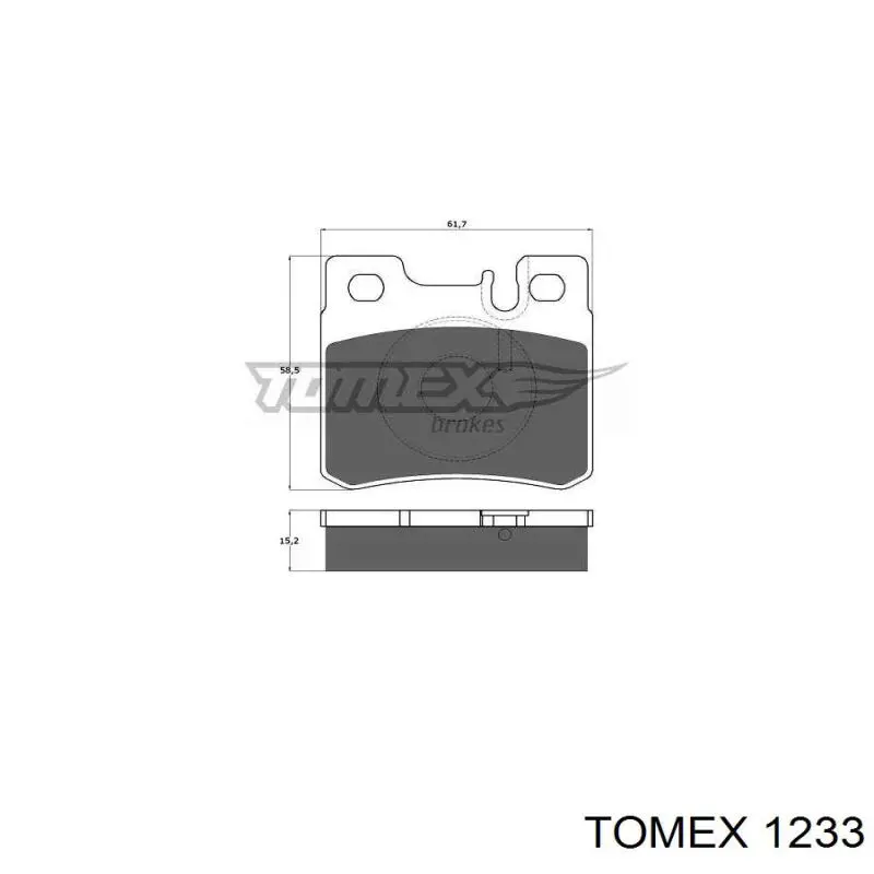 Задні гальмівні колодки 1233 Tomex