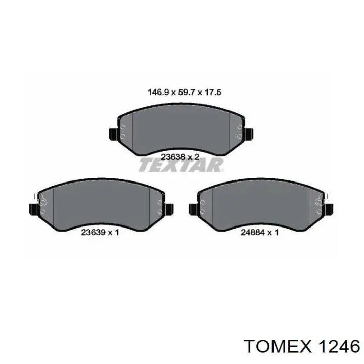 Задні гальмівні колодки 1246 Tomex
