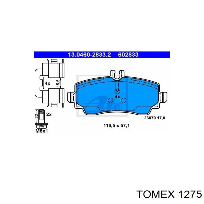 Тормозні колодки Tomex TX1275