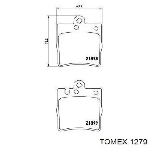 1279 Tomex Колодки гальмівні задні, дискові