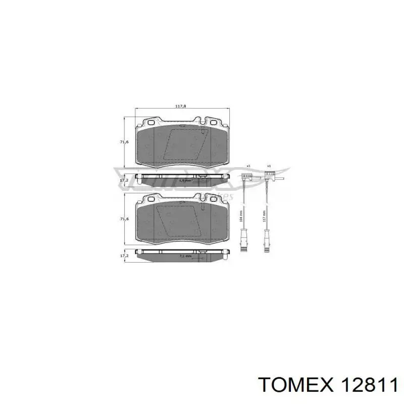 Колодки гальмівні передні, дискові 12811 Tomex