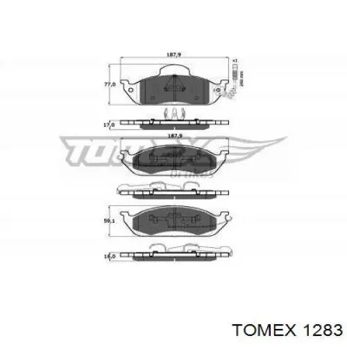 Колодки гальмівні передні, дискові 1283 Tomex