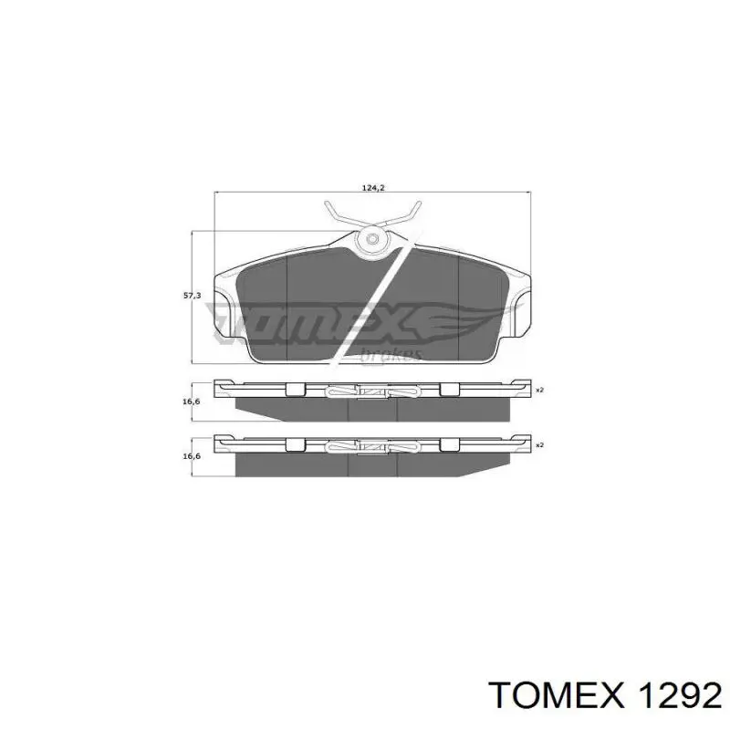1292 Tomex колодки гальмівні передні, дискові