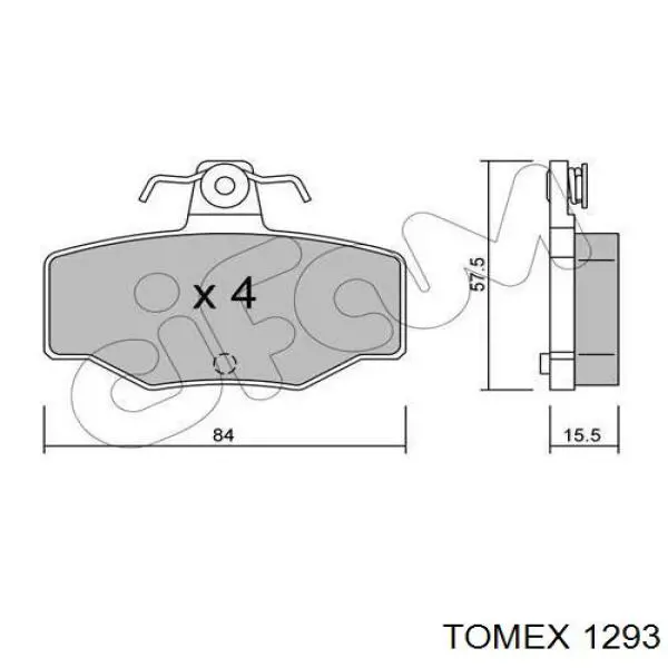 1293 Tomex Колодки гальмівні задні, дискові