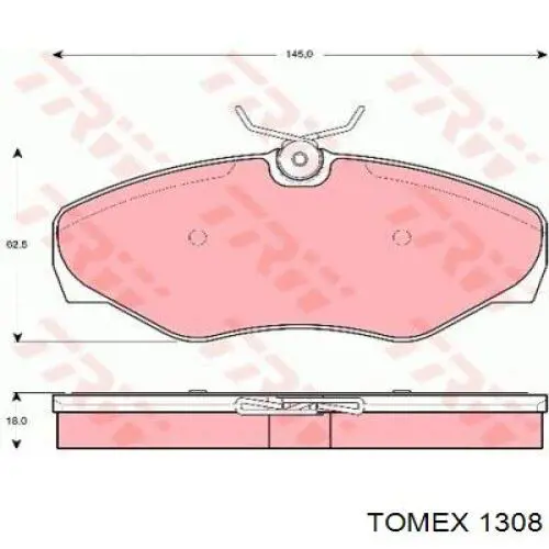 Гальмівні колодки Tomex 1308 ціна, від 18.51 USD