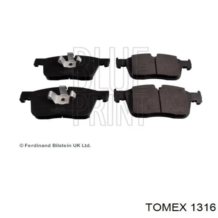 1316 Tomex Передні гальмівні колодки