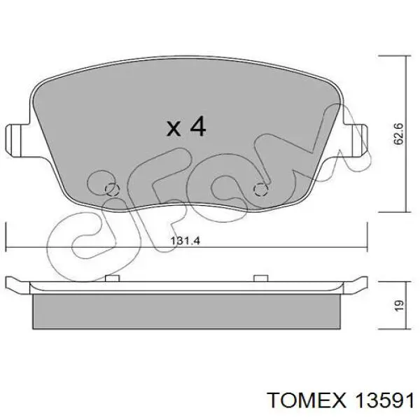 Тормозні колодки Tomex 13591