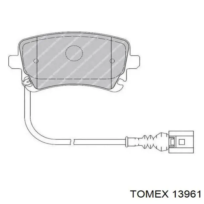 Задні гальмівні колодки 13961 Tomex
