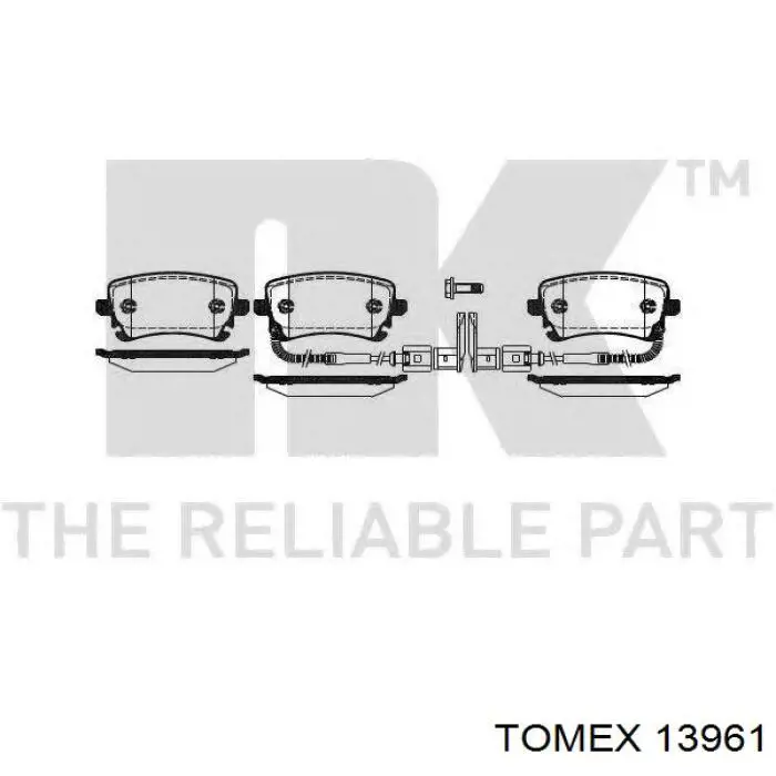 Задні дискові колодки Tomex 13961