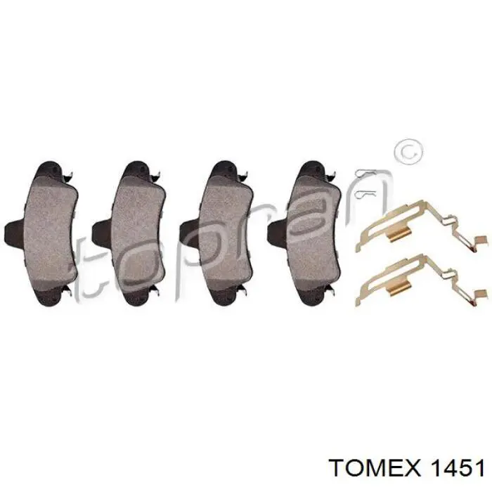 Задні гальмівні колодки Tomex 1451 ціна, від 19.36 USD