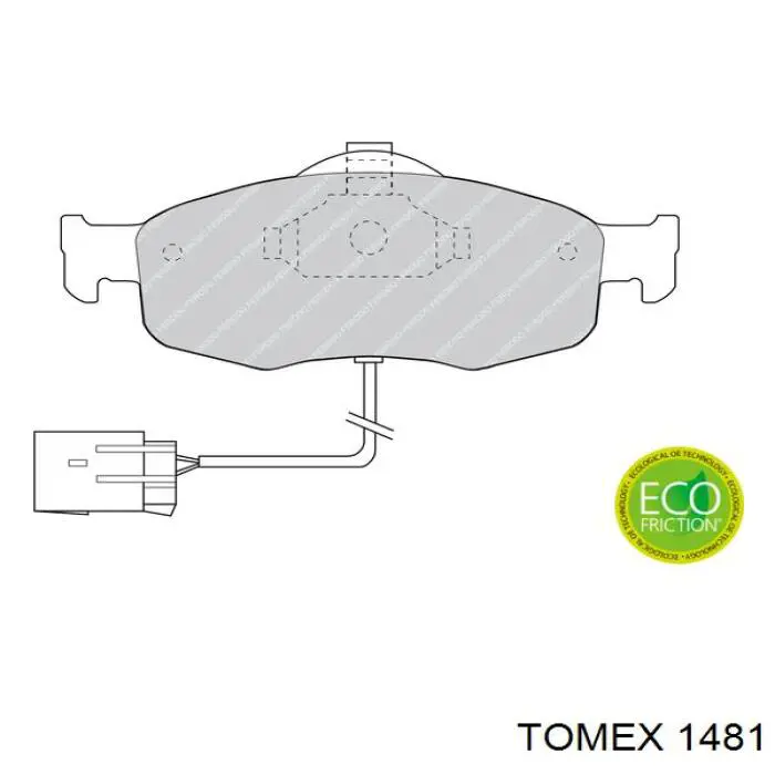 Задні гальмівні колодки 1481 Tomex
