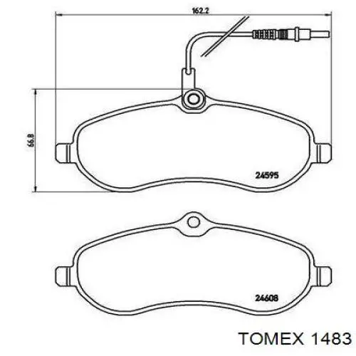 Купити 1483 Tomex Колодки гальмівні передні, дискові