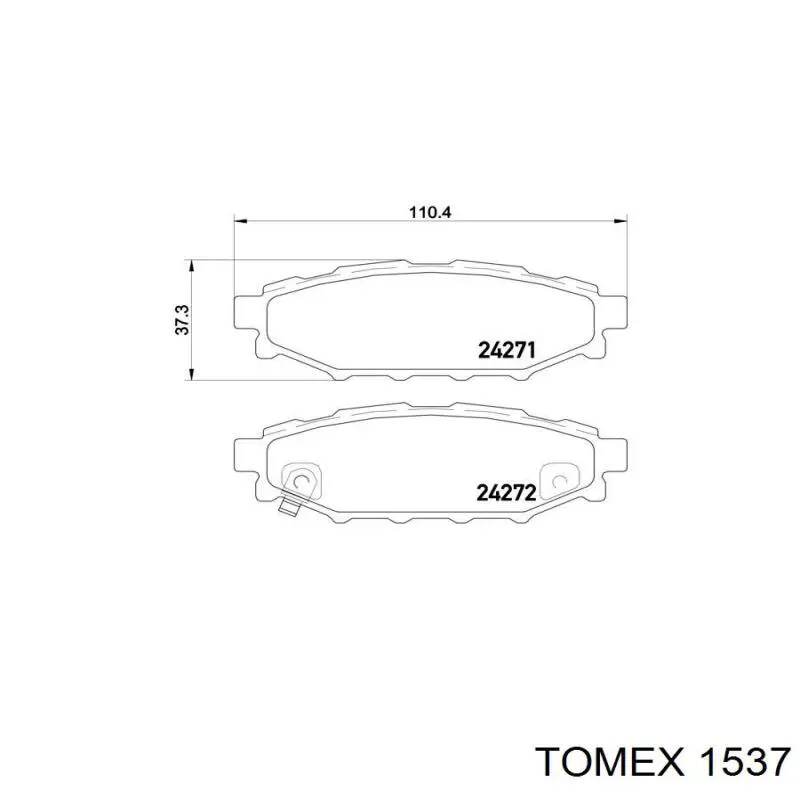 Задні гальмівні колодки 1537 Tomex