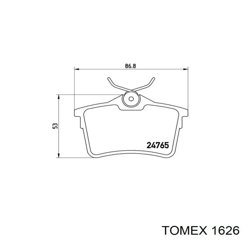 Задні гальмівні колодки Tomex 1626 ціна, від 18.46 USD