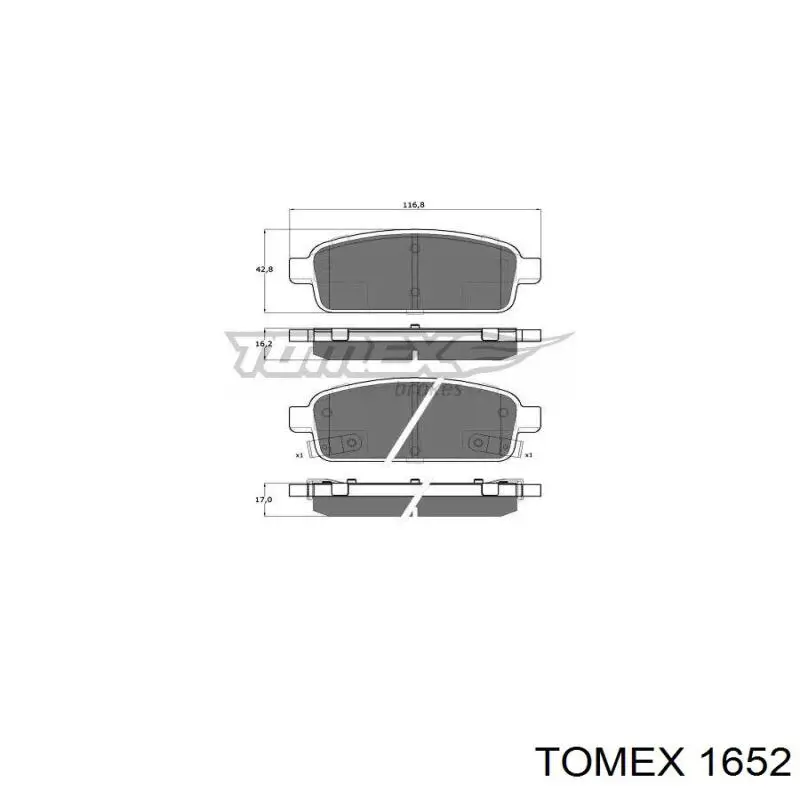 Задні гальмівні колодки 1652 Tomex