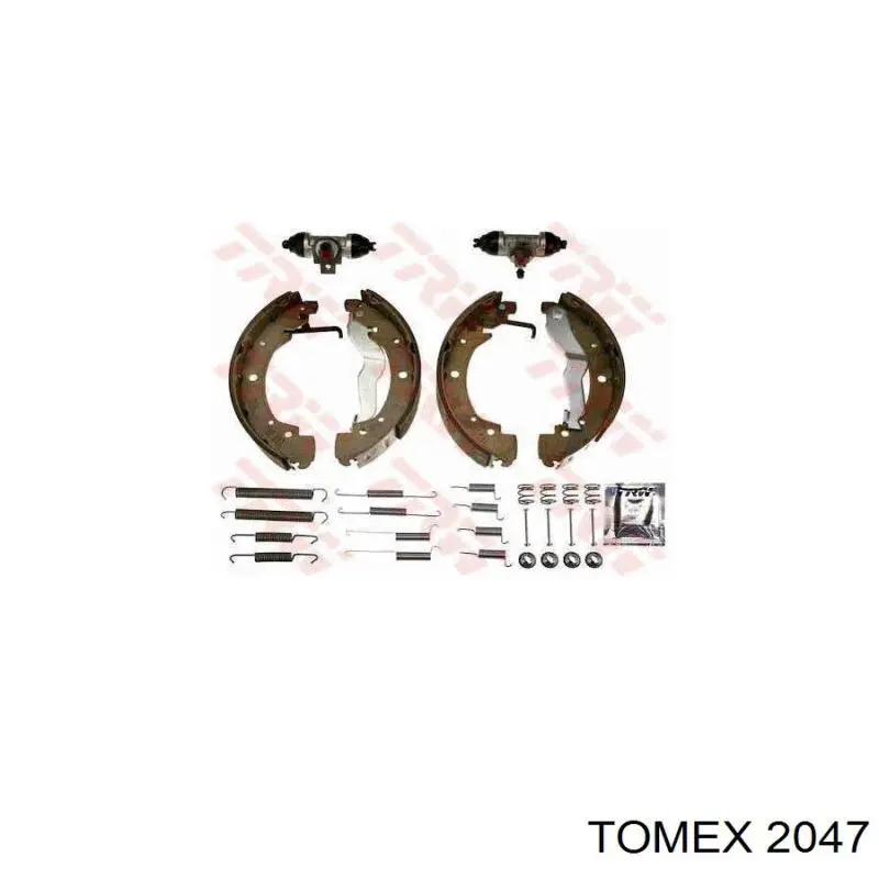 Колодки гальмові задні, барабанні 2047 Tomex